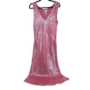 Spiegel Vintage Full Sequin Drip Slip Dress Bias Cut Cocktail Dress Plus Size 18